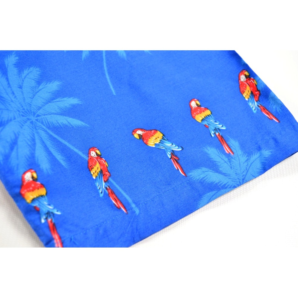 Vintage‎ Pacific Legend Hawaiian Shirt Blue Parrot Print XL EUC - Picture 11 of 16